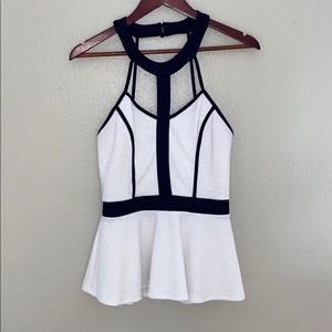 High neck peplum top